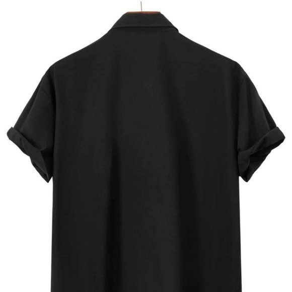 Casual Men's black button shirt - Picture 3 of 8